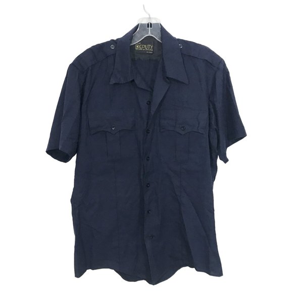 Men's Deputy Button Up Shirt Navy Blue - Picture 2 of 4